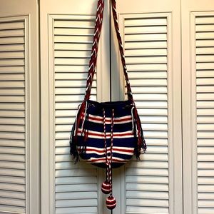 Red, White and Blue knit purse